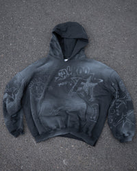 SCRIBBLE BLACK HOODIE