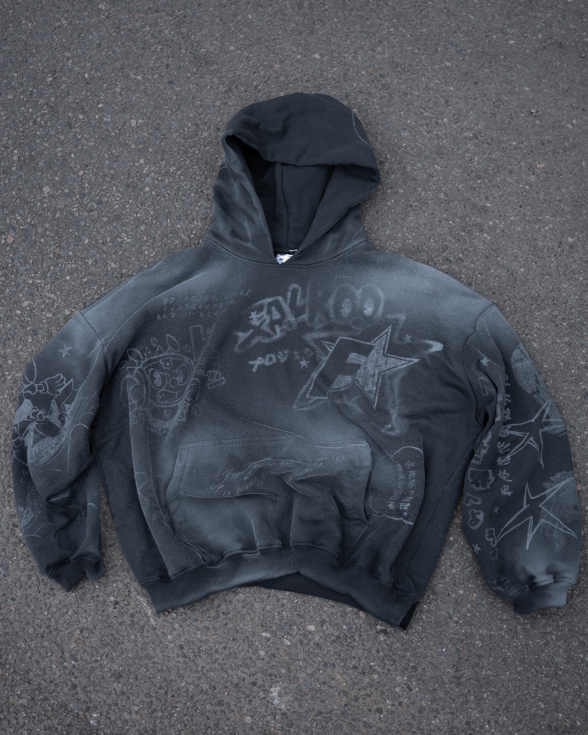 SCRIBBLE BLACK HOODIE