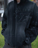 SCRIBBLE BLACK HOODIE