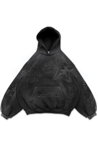 SCRIBBLE BLACK HOODIE