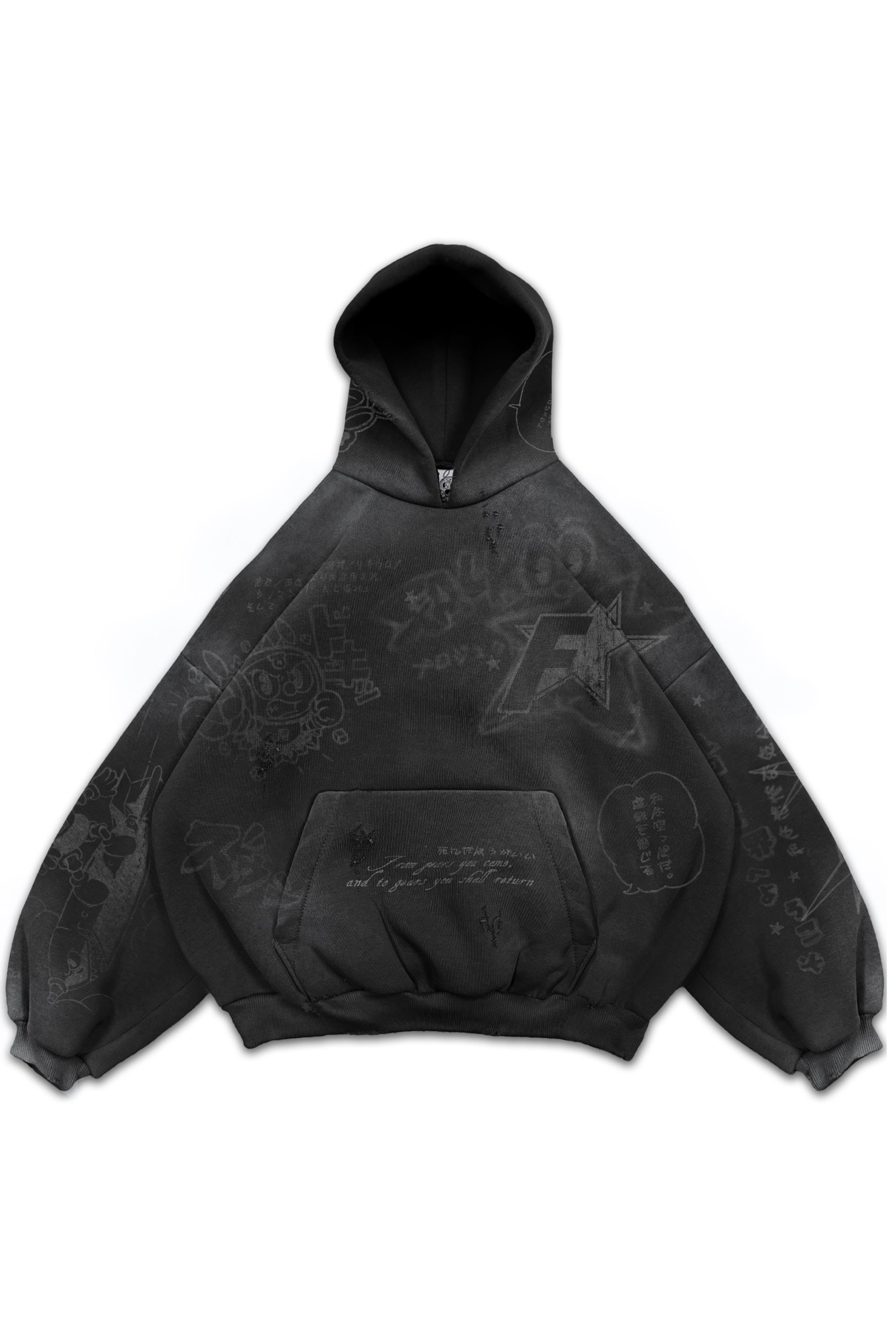 SCRIBBLE BLACK HOODIE