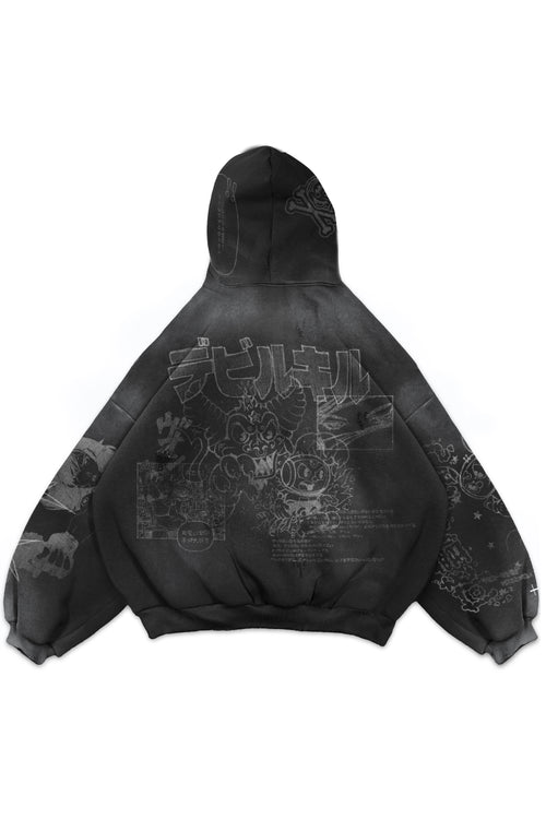 SCRIBBLE BLACK HOODIE