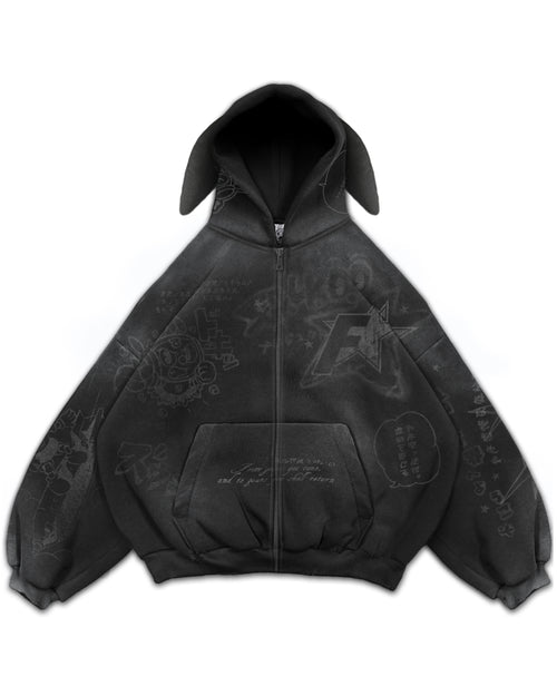 SCRIBBLE ZIP HOODIE