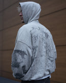 SCRIBBLE GREY HOODIE