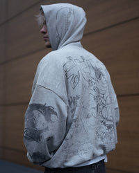 SCRIBBLE GREY HOODIE